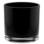 4"H X 4" BLACK GLASS CYLINDER VASE
