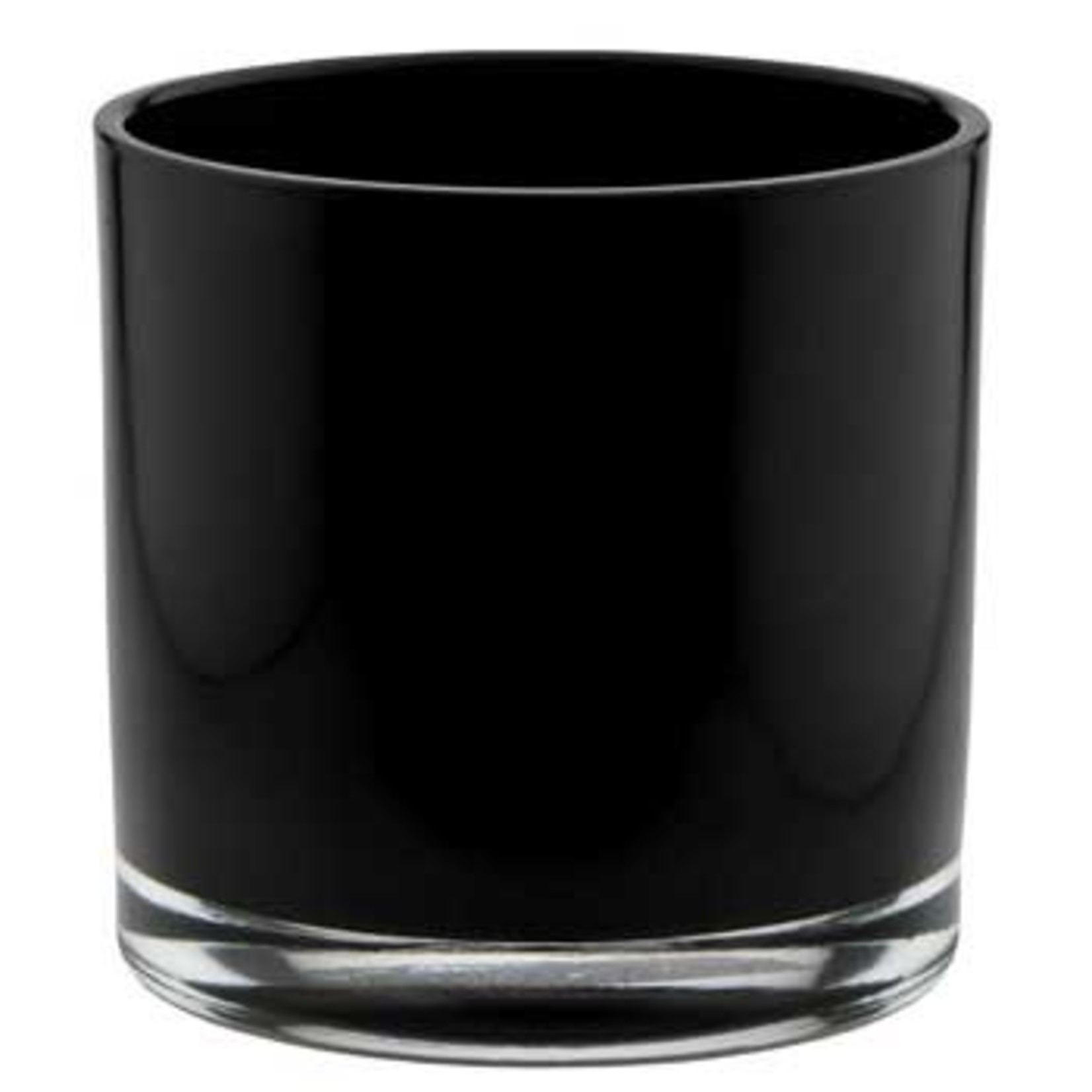 5"H X 5" BLACK GLASS CYLINDER VASE
