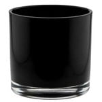 6" X 6" BLACK GLASS CYLINDER VASE