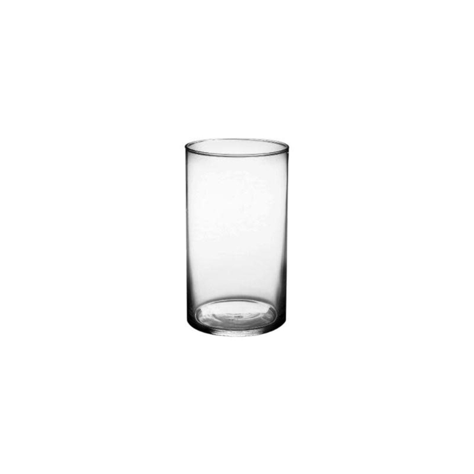6” X 3.5”D CLEAR GLASS MACHINE MADE CYLINDER VASE