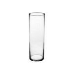 12” X 3.5”D CLEAR GLASS MACHINE MADE CYLINDER VASE