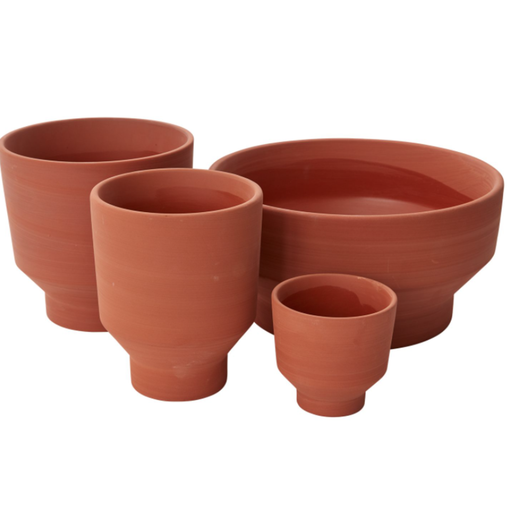 6.75”H X 5.5” TERRACOTTA CERAMIC CRESCENDO POT