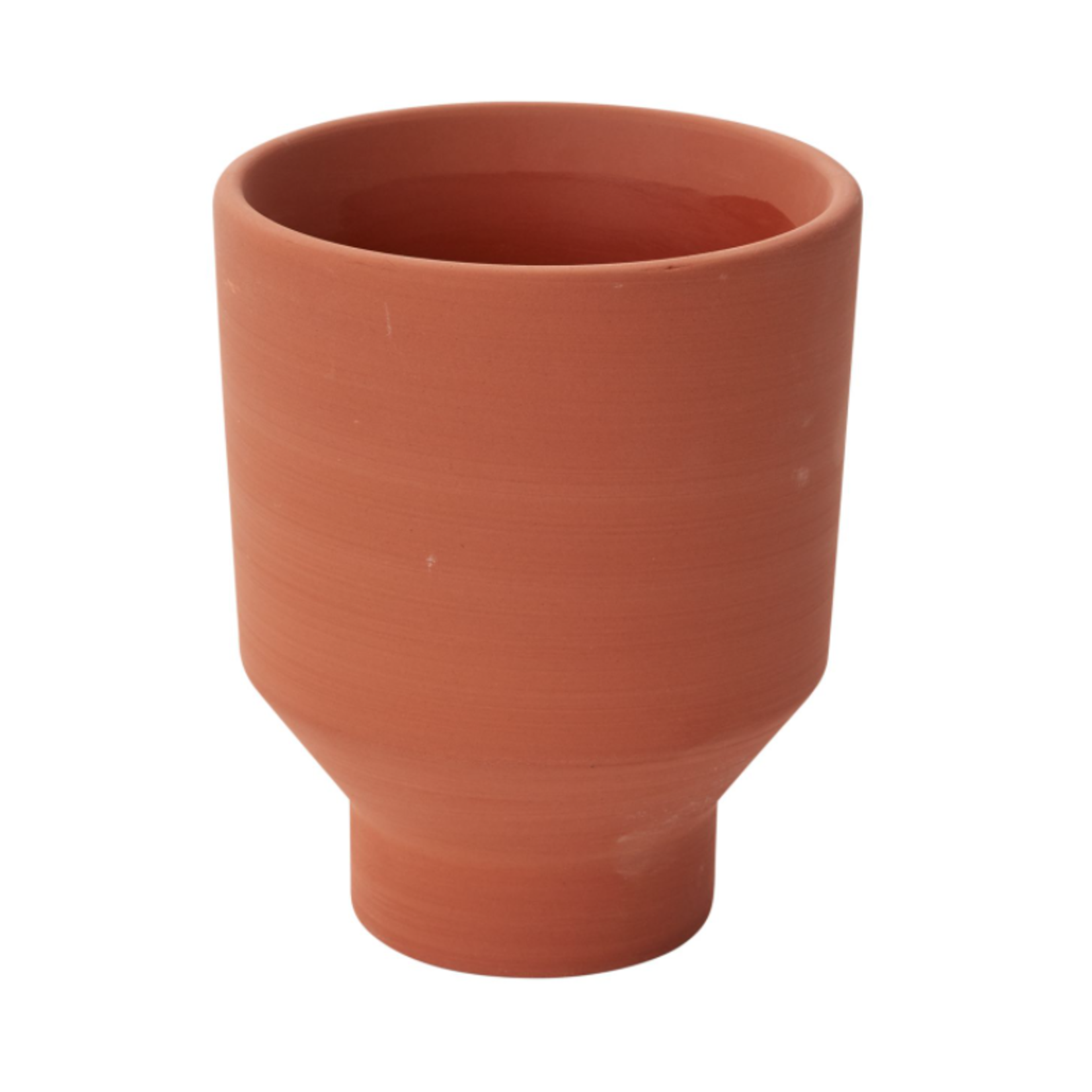 6.75”H X 5.5” TERRACOTTA CERAMIC CRESCENDO POT