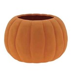 4”H X 6” MATTE ORANGE CERAMIC PUMPKIN