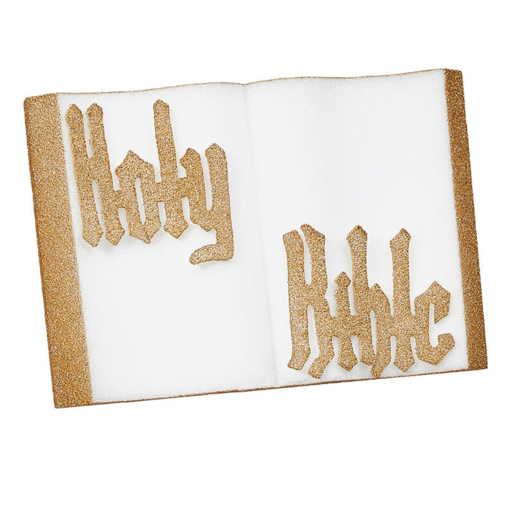 STYROFOAM BIBLE 18 X 12 X 2’’ WHITE W GOLD EDGE AND LETTERS