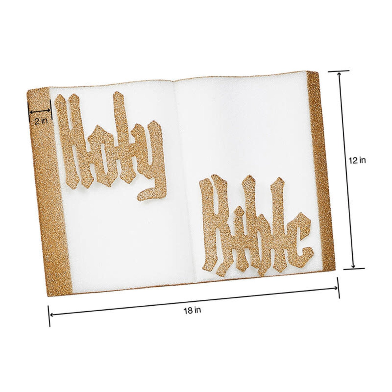 STYROFOAM BIBLE 18 X 12 X 2’’ WHITE W GOLD EDGE AND LETTERS