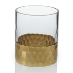 Accent Decor 4”H X 3.25” GLASS WITH GOLD BOTTOM ELSA VASE