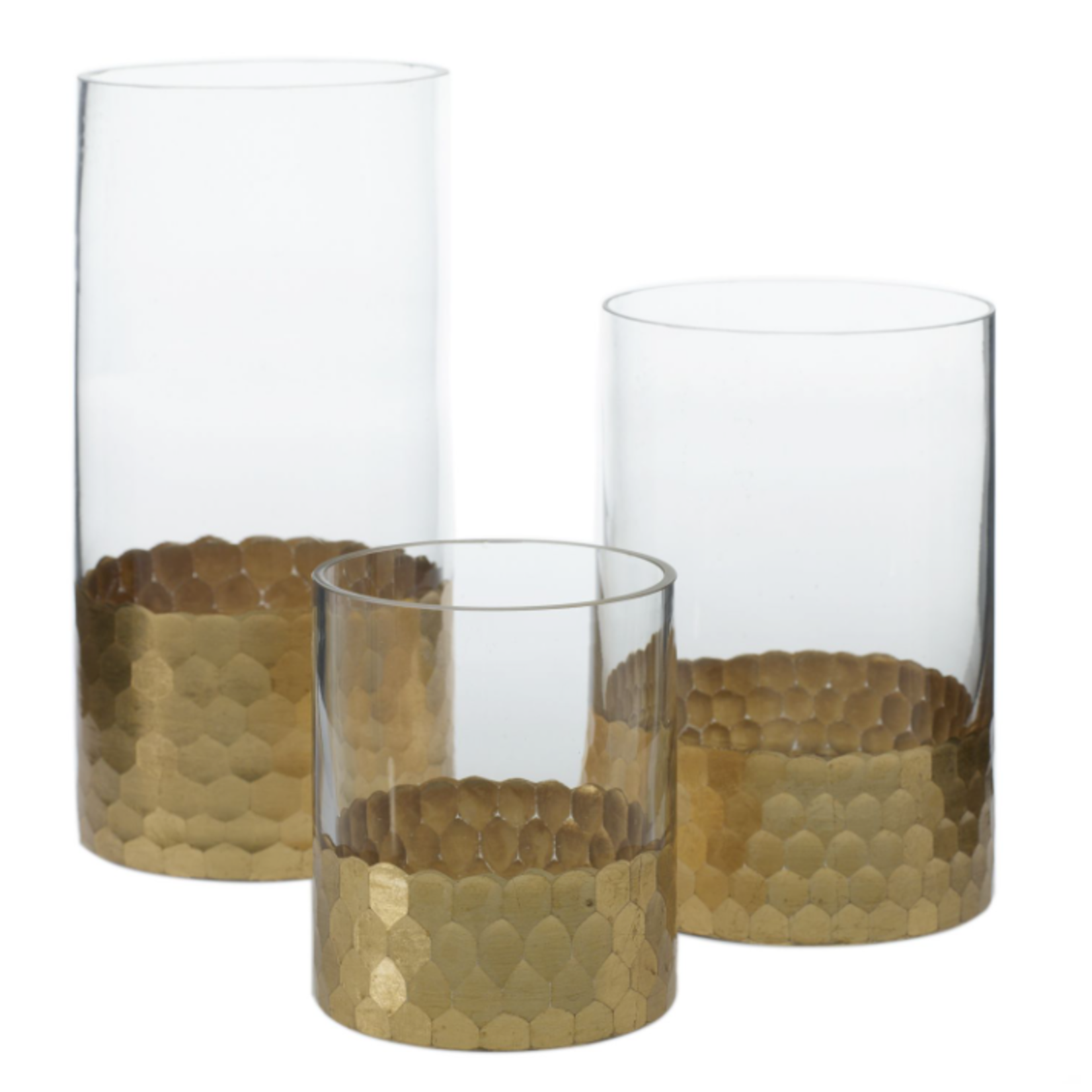 40% off was 11 now 4”H X 3.25” GLASS WITH GOLD BOTTOM ELSA VASE