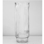 16”H X 6” FLUTED GLASS VASE