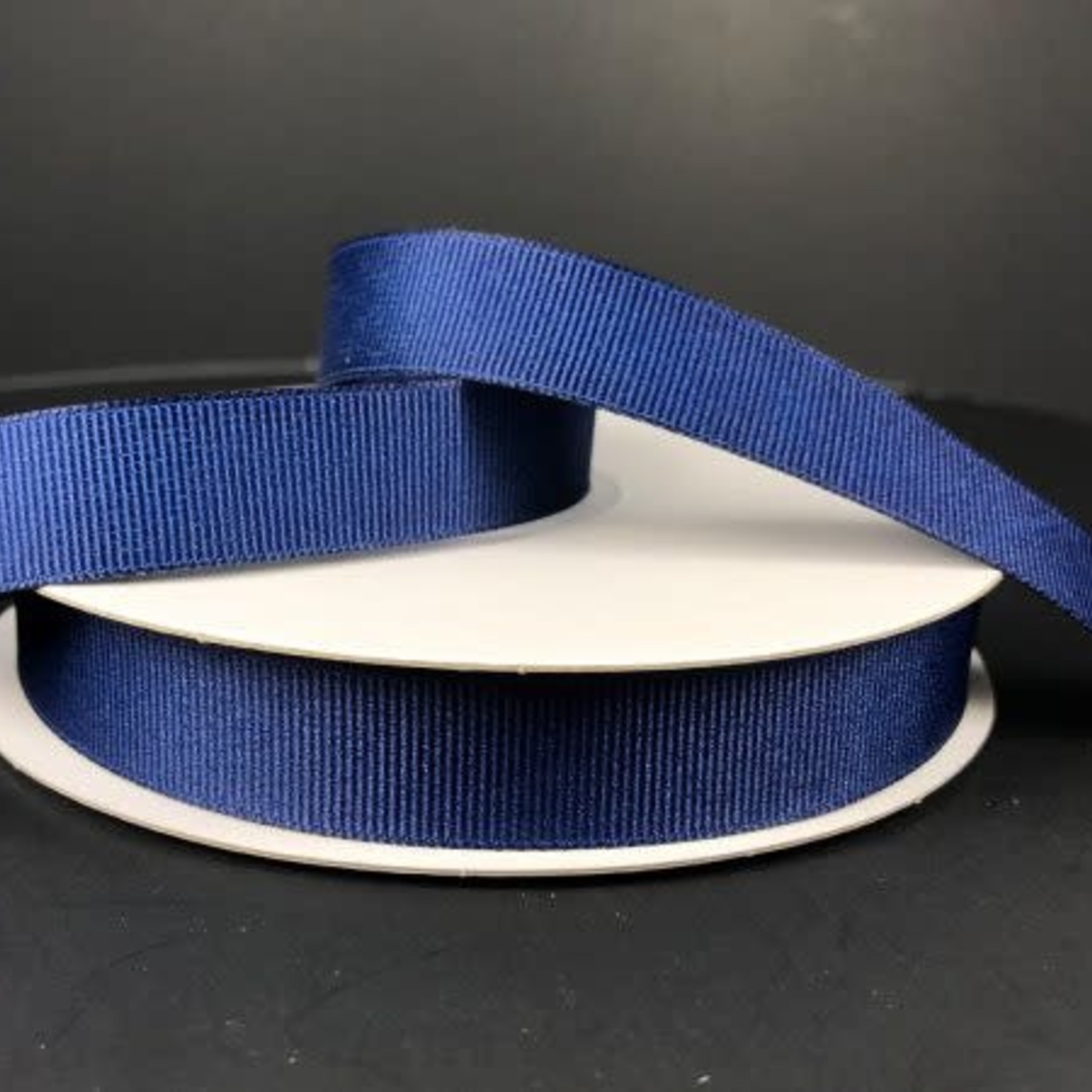 SOLID GROSGRAIN NON WIRED EDGE 5/8"" x 25 YD NAVY BLUE