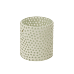 3.25”h x 2.75” WHITE GLASS SIKU VOTIVE