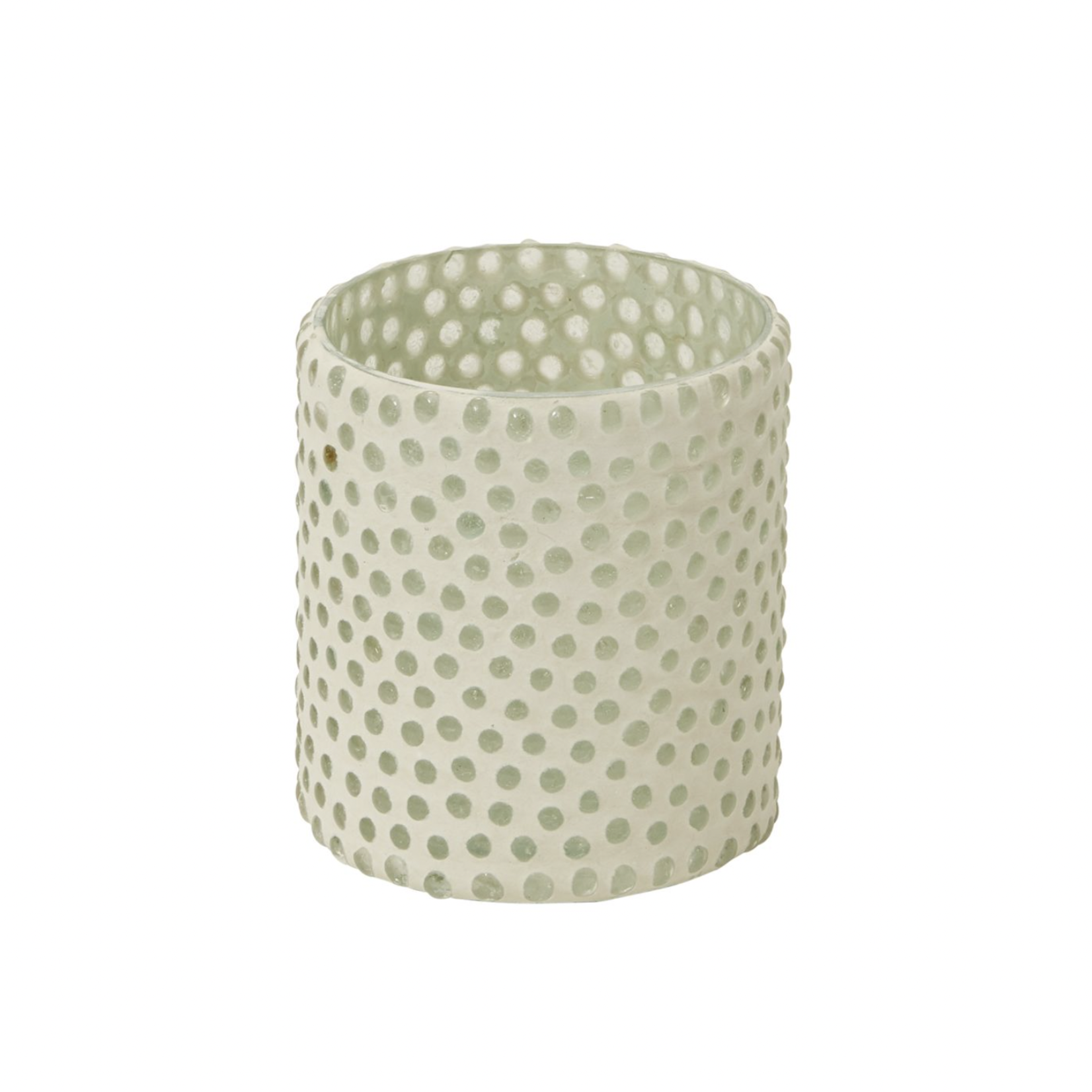 3.25”h x 2.75” WHITE GLASS SIKU VOTIVE