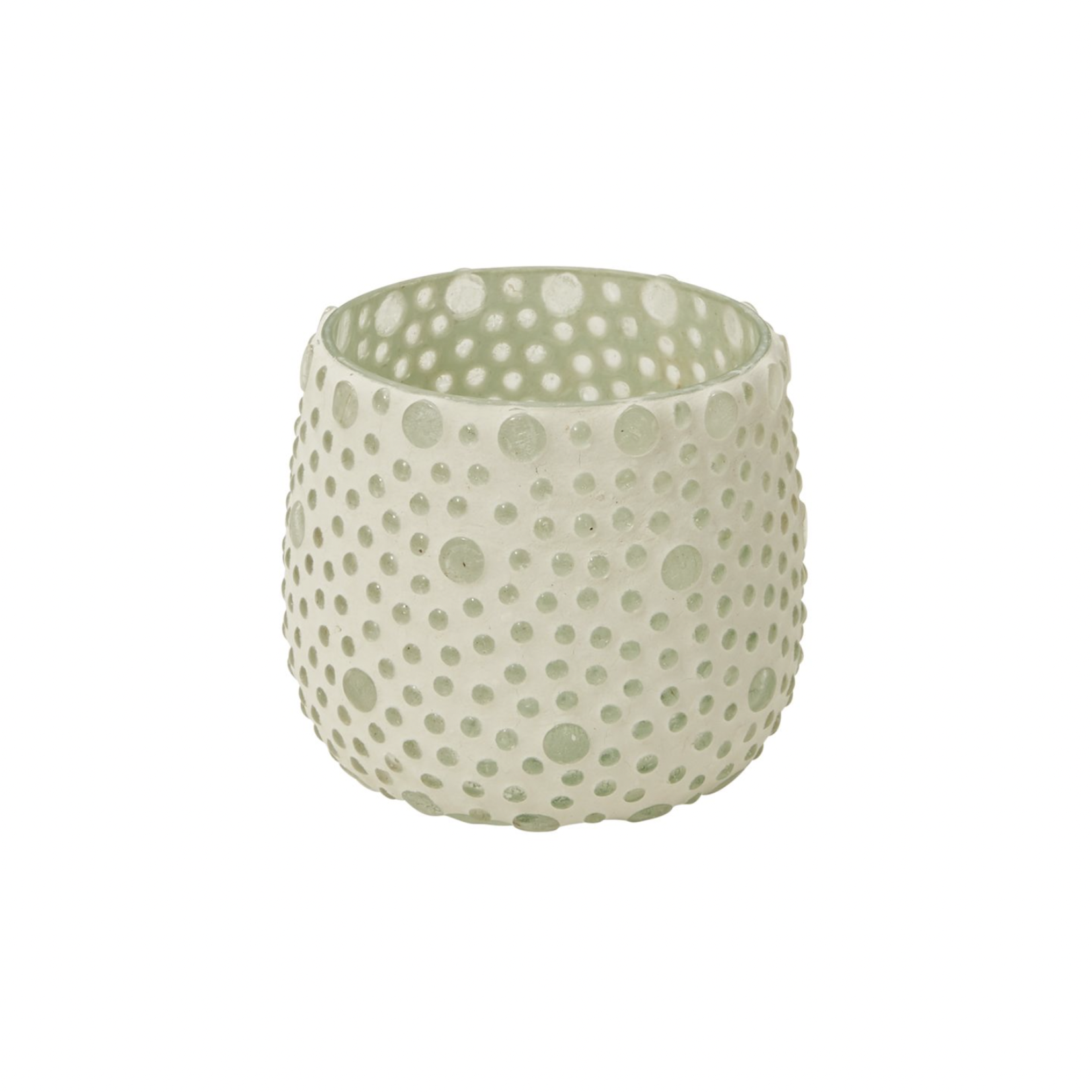 2.75”H X 3”  WHITE GLASS SIKU VOTIVE