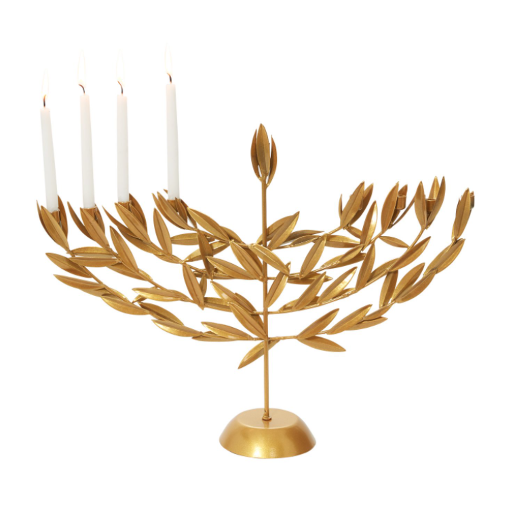 13.375”h x 17.75” x 4” GOLD METAL URIAH MENORAH 50% off was $25 now $12.50