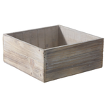 4”H X 9.25” X 9.25” WHITE WASH WOODLAND PLANTER