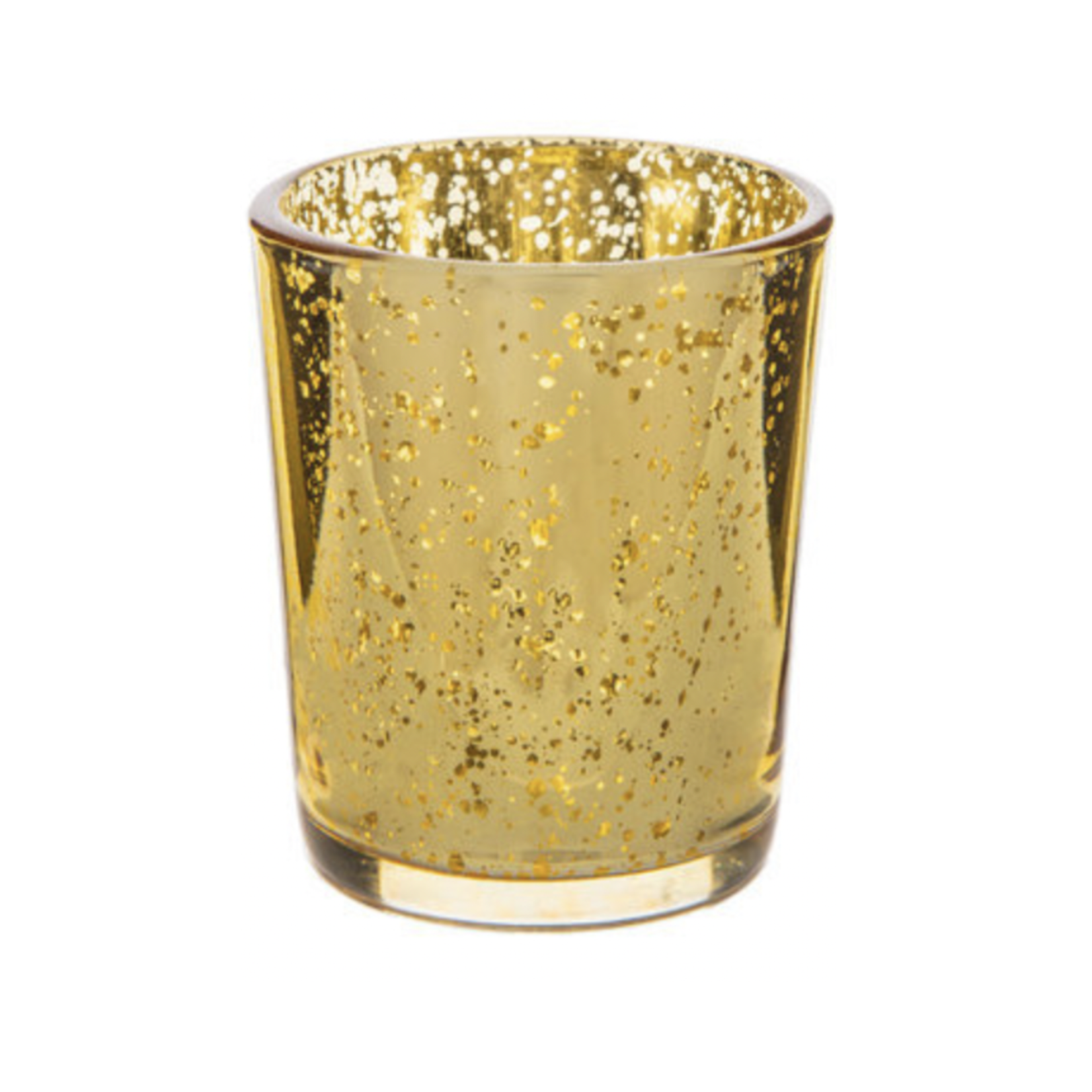 2" ROUND GOLD MERCURY VOTIVE WITH CANDLE
