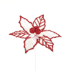 WHT/RED POINSETTIA WITH TINSEL, reg 3.99 50% off
