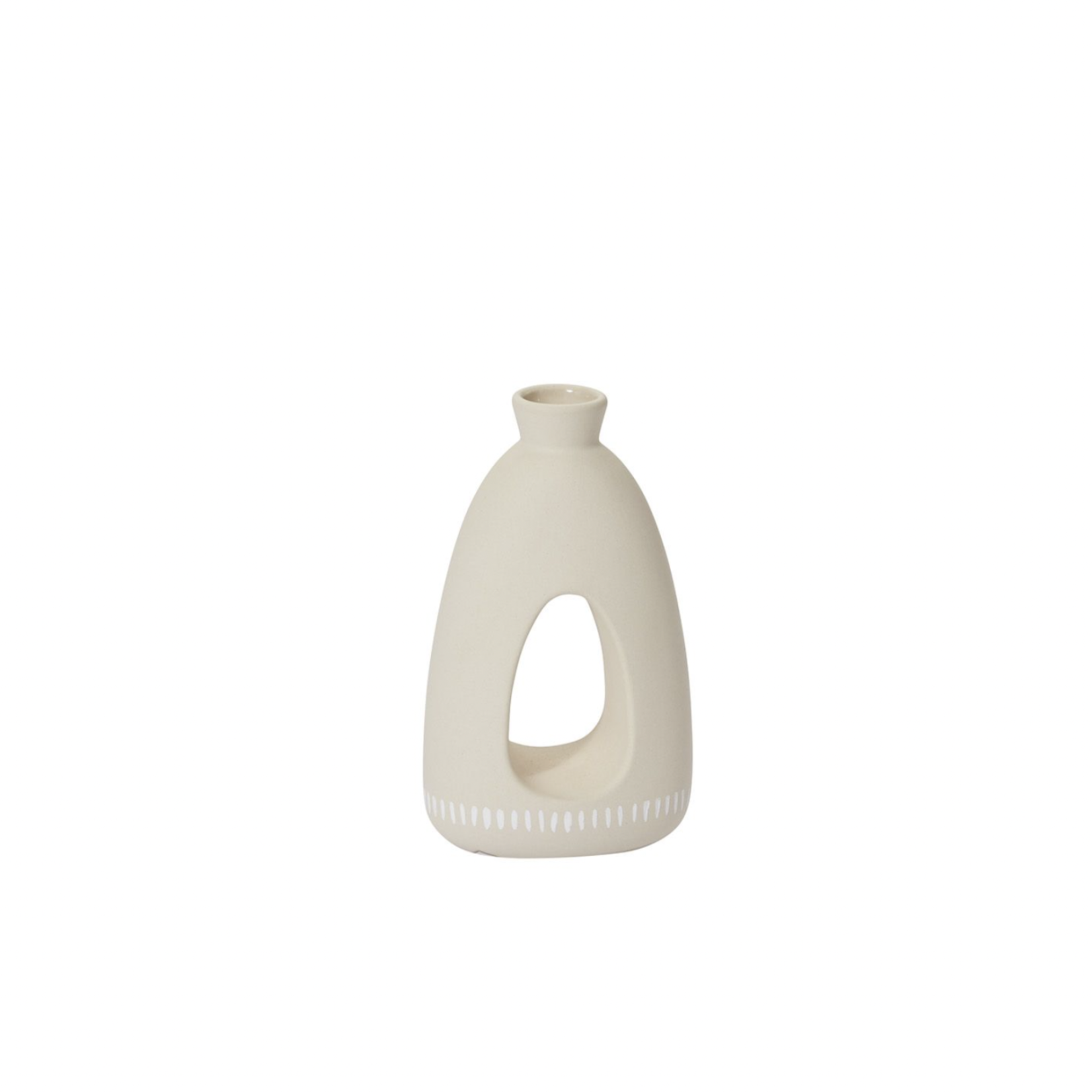 6”H X 3.25” X 2” IVORY CERAMIC TOVA BUDVASE