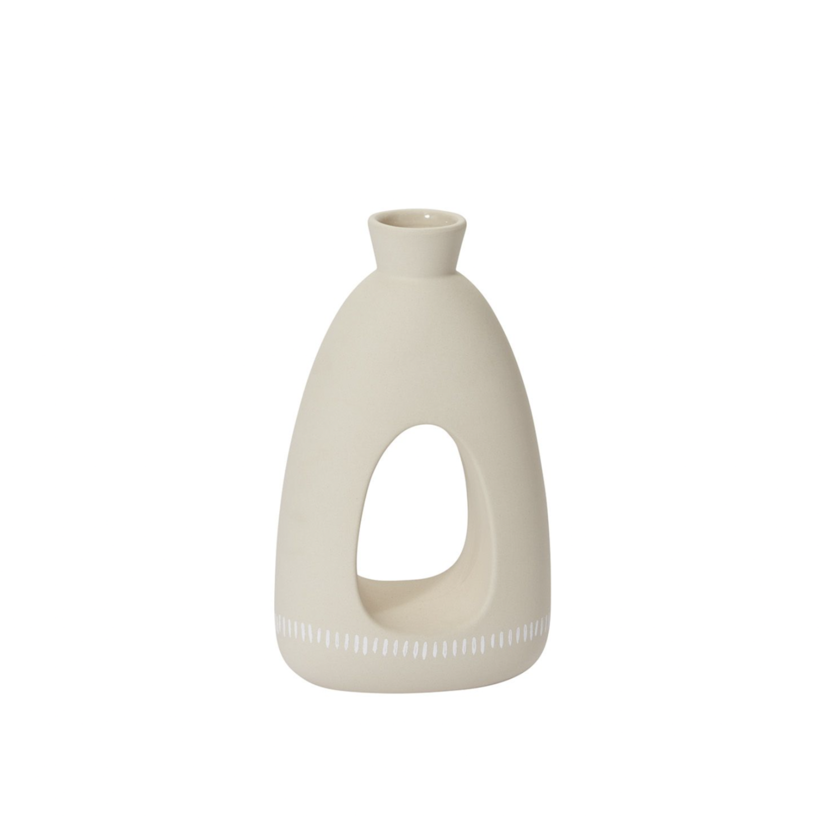8”H X 4.5” X 3” IVORY CERAMIC TOVA BUDVASE 50% off was $17 now $8.50.