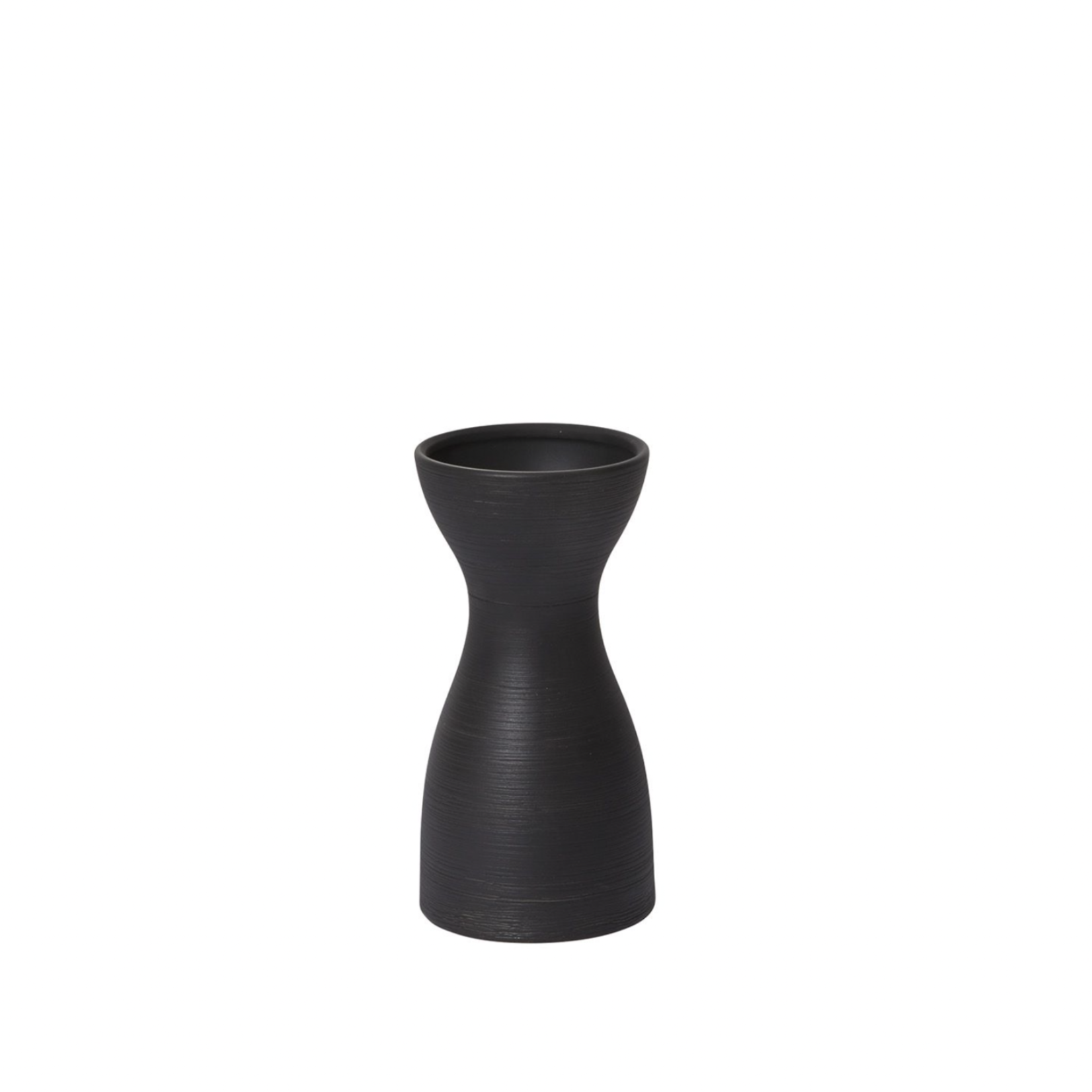 8”H X 3.75” BLACK CERAMIC LOVISA VASE