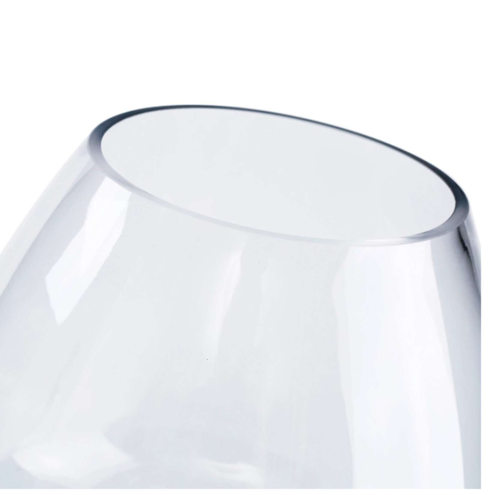 6.5”H X 8" SMALL HURRICANE PYRAMID GLASS VASE