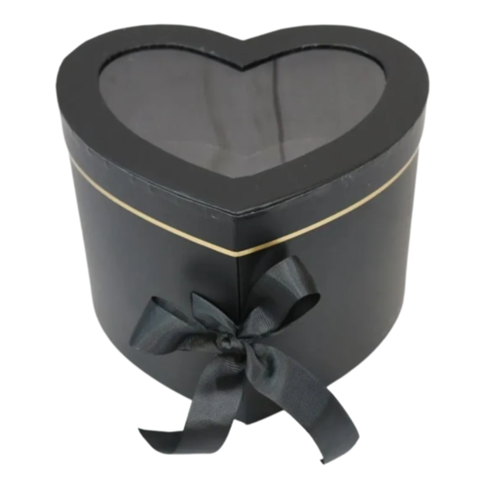 9" x 6.75" BLACK HEART BOX WITH CLEAR TOP, REG $14.99