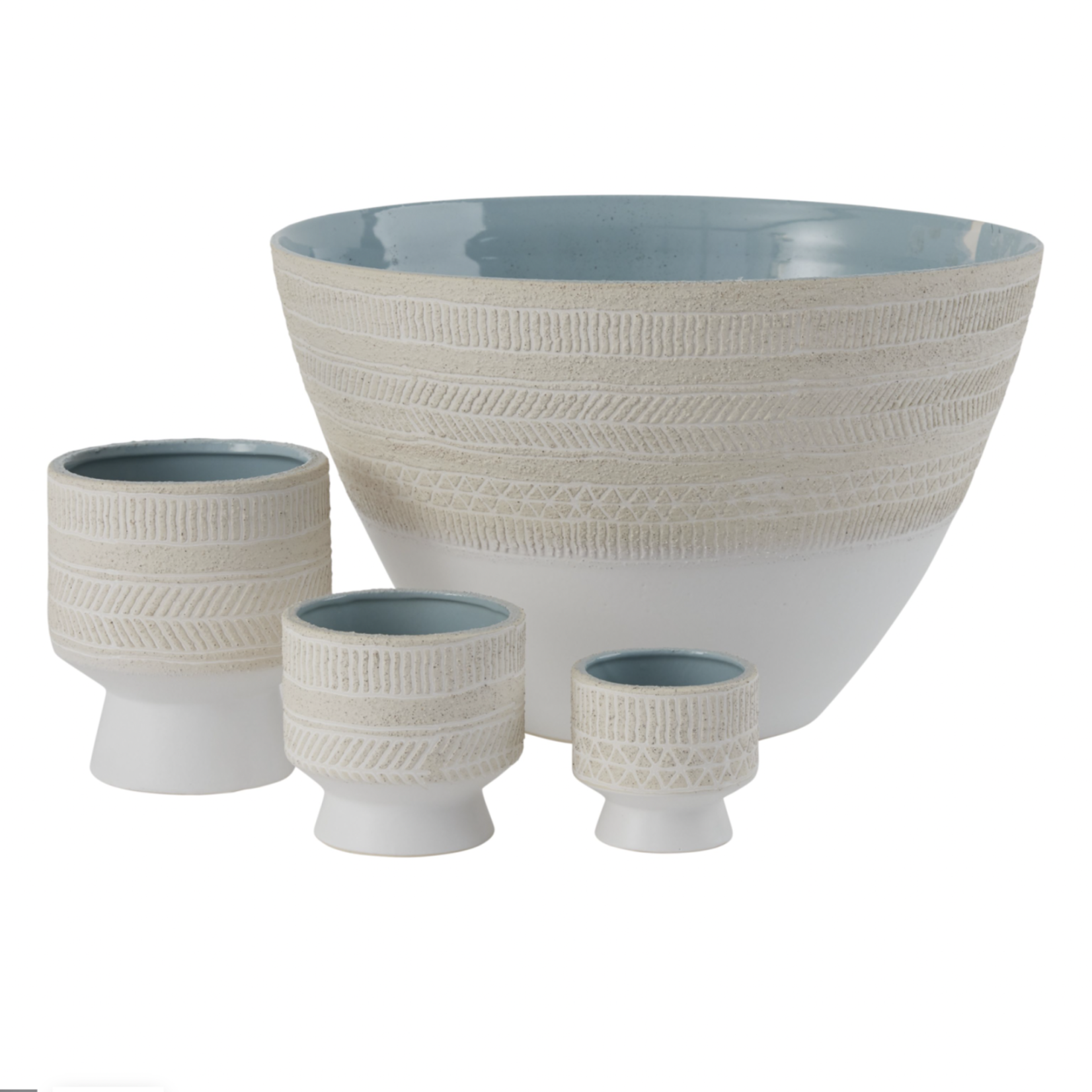 6.25”H X 5” WHITE CERAMIC UMBRA FOOTED POT VASE
