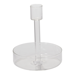 5”H X 4.25” GLASS ADELINE CANDLEHOLDER (CHIMNEY NOT INCLUDED)