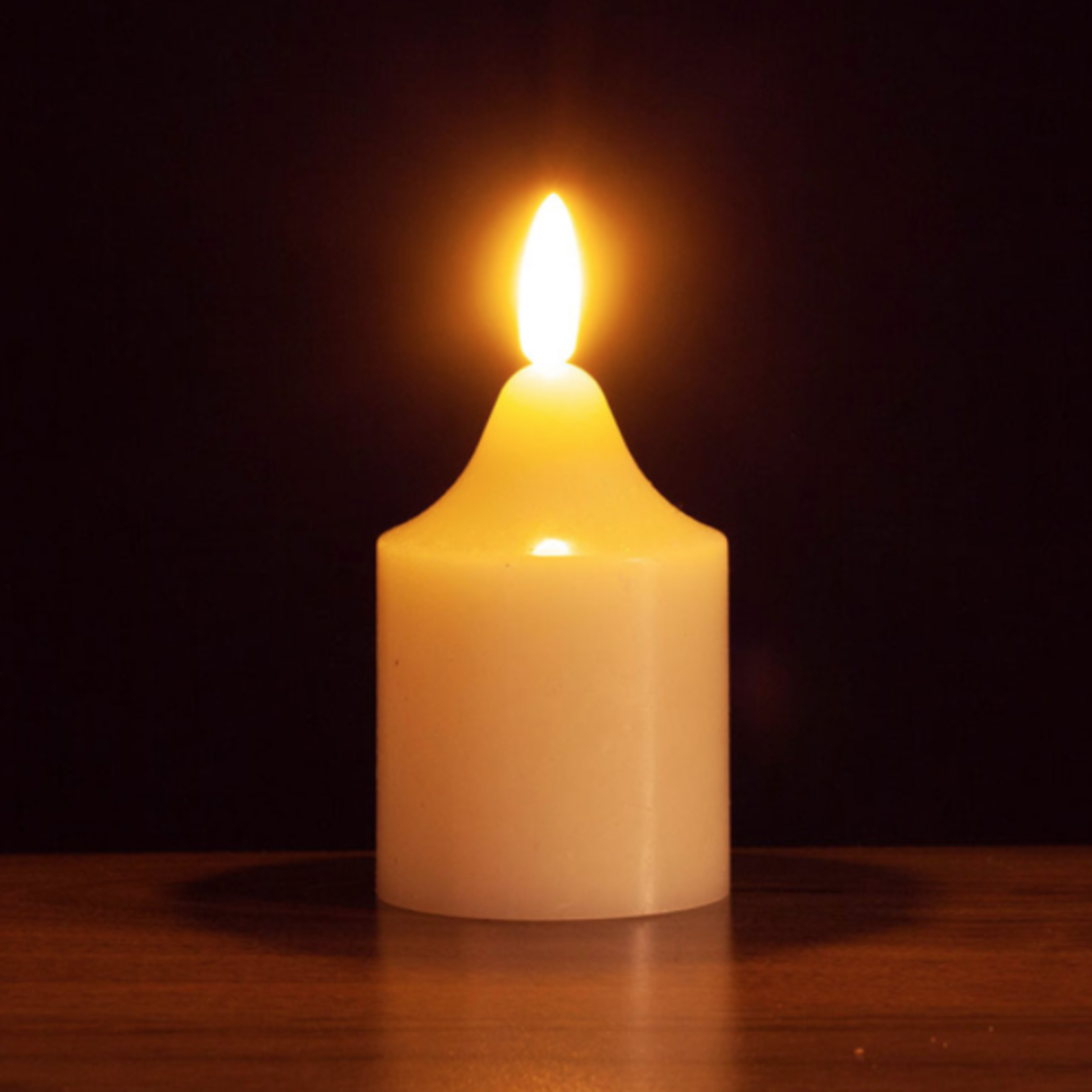 4”H X 2”D LED WAX FLICKERING IVORY CANDLE