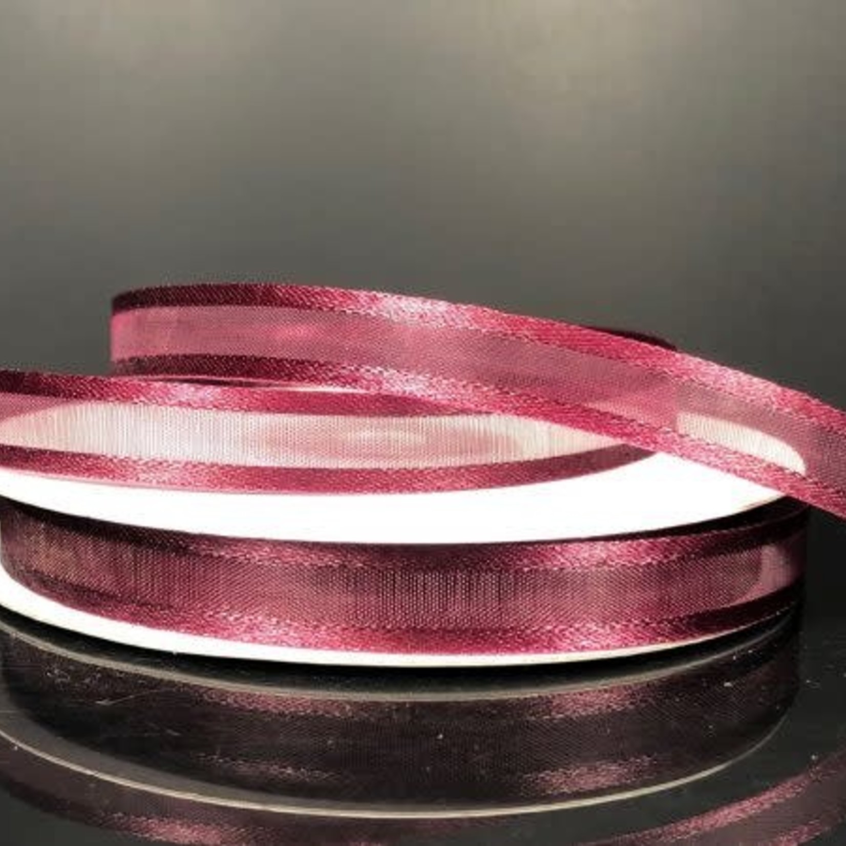 SHEER CHIFFON RIBBON SATIN EDGE 3/8"" x 25 YDBURGUNDY