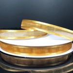 SHEER CHIFFON RIBBON SATIN EDGE 3/8"" x 25 YDOLD GOLD