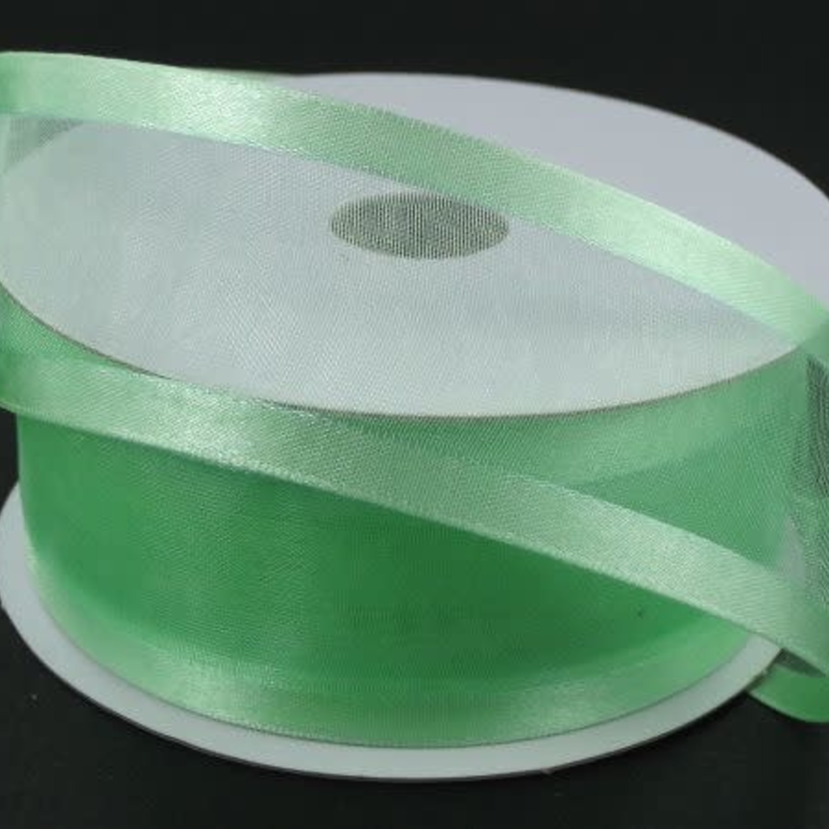SHEER CHIFFON RIBBON SATIN EDGE 1.5"" x 25 YD MINT GREEN