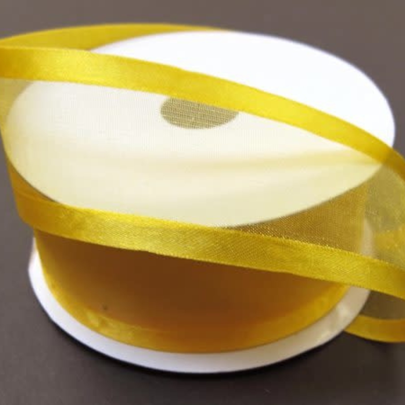 SHEER CHIFFON RIBBON SATIN EDGE 1.5"" x 25 YD SUNFLOWER