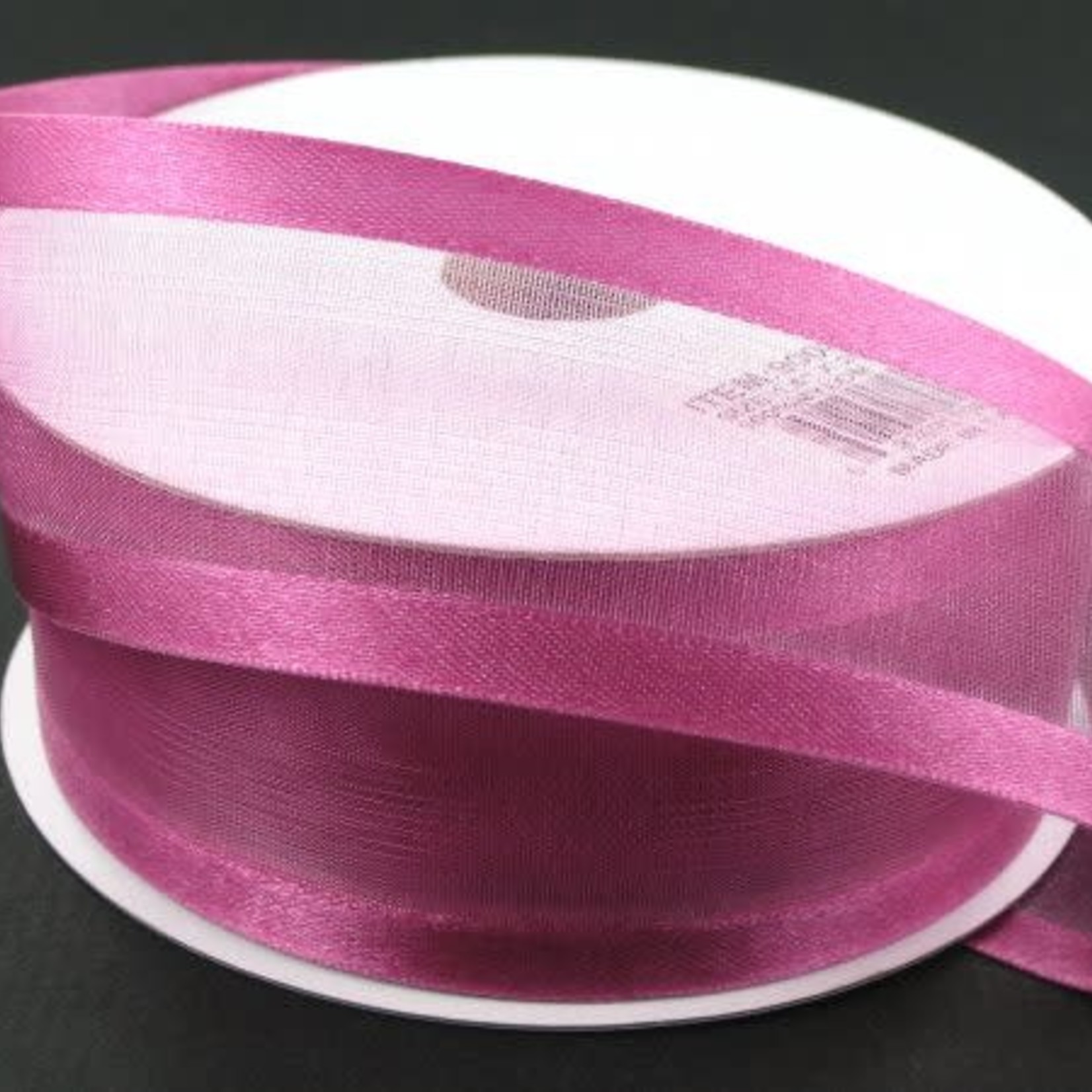 SHEER CHIFFON RIBBON SATIN EDGE 1.5"" x 25 YD DARK MAUVE