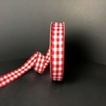 RED AND WHITE CHECKS, 5/8'' X 10 YDS