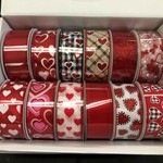 1.5" X 10 YARDS ASSORTED VALENTINES DAY RIBBON (price per each, box has assortment)