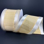 IVORY STN/GLD METLC CNTR 2.5'' X 10 YDS