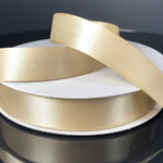 SILKY DOUBLE FACE SATIN NON WIRED EDGE 5/8"" x 25 YD LIGHT GOLD