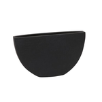 7.75”H X 13.5”L X 3.5”W BLACK CERAMIC ANNELI BOAT