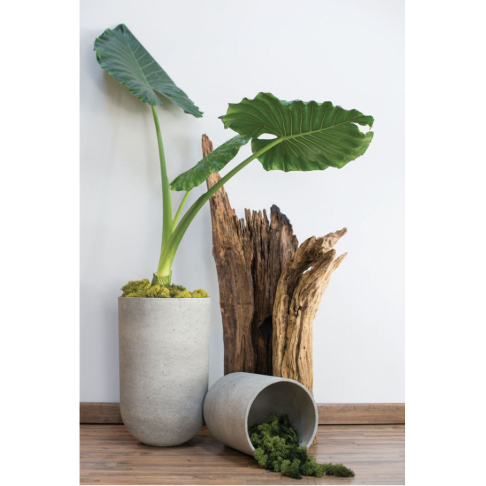 20”H X 13.75” GREY FIBER GLASS SEAPORT PLANTER