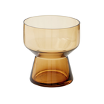6.75”X 6” AMBER BROWN PEDESTAL GLASS BRIONY VASE