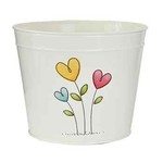 6.75" OPEN ROUND HEART FLOWER METAL POT