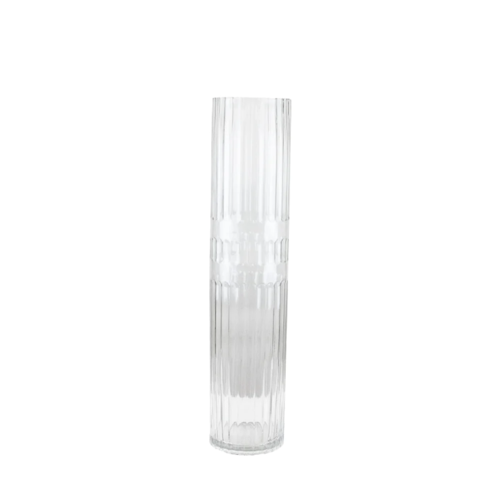 22”H X 5” CLEAR GLASS FLUTED LAYLA VASE