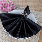 20'' BLACK SATIN NAPKIN, 6 PCS