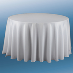 108'' ROUND WHITE POLY TABLECLOTH reg $15.99