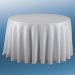 108'' ROUND WHITE POLY TABLECLOTH