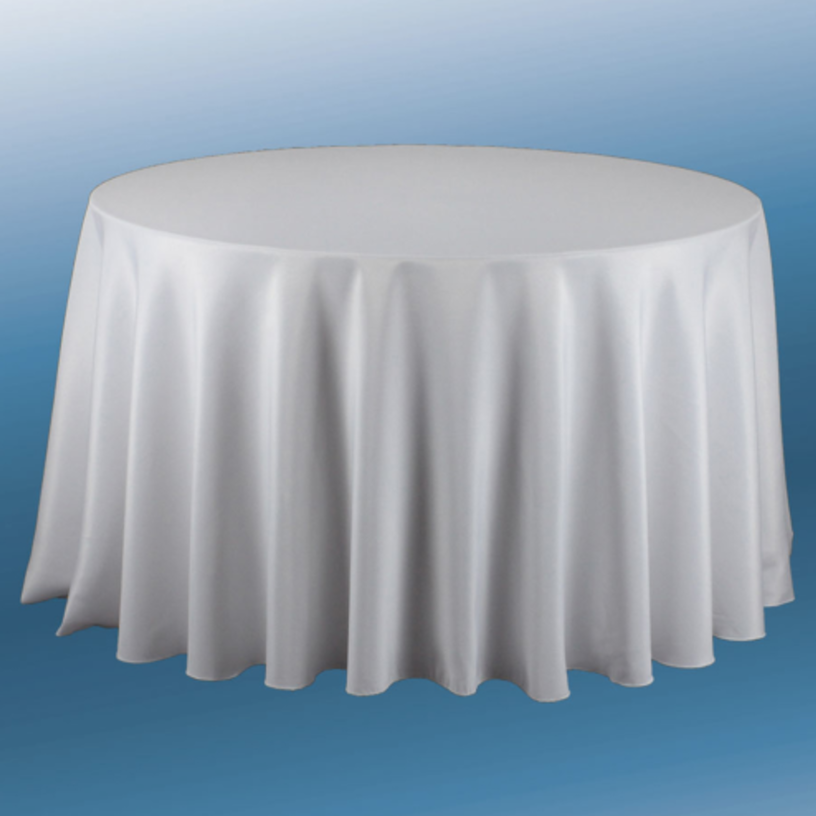 108'' ROUND WHITE POLY TABLECLOTH