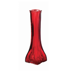 8.5"H X 2.75" bottom X 1.5" open RED GLASS BUD VASE