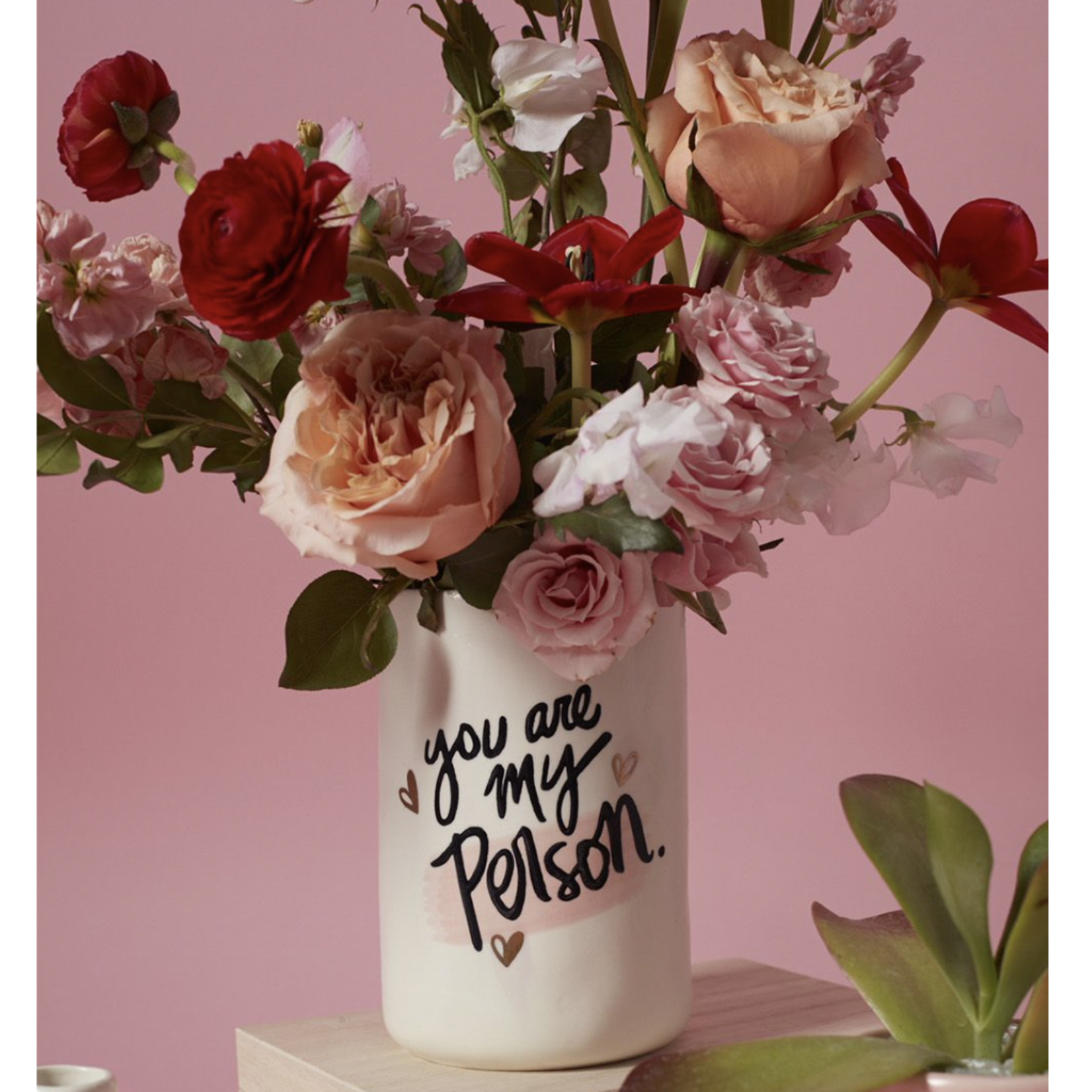 6.25"h x 4" WHITE CERAMIC CYLINDER "YOU ARE MY PERSON"reg $14.99