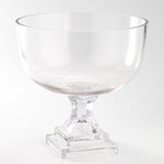 H:16.5" D:8.5” GLASS PEDESTAL VASE